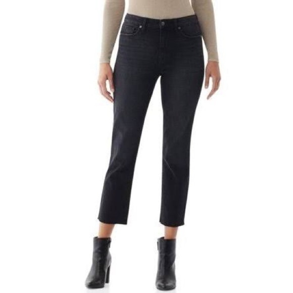 Scoop NYC Denim - Scoop Faded Black Crop Straight Denim Jeans